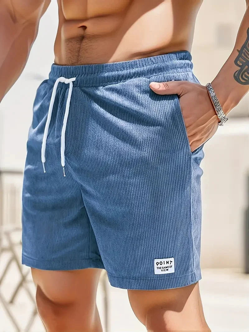 Men's Cotton-Look Corduroy Summer Shorts