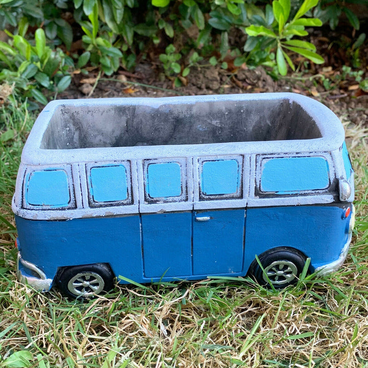 Blue Cement Campervan Planter 21cm