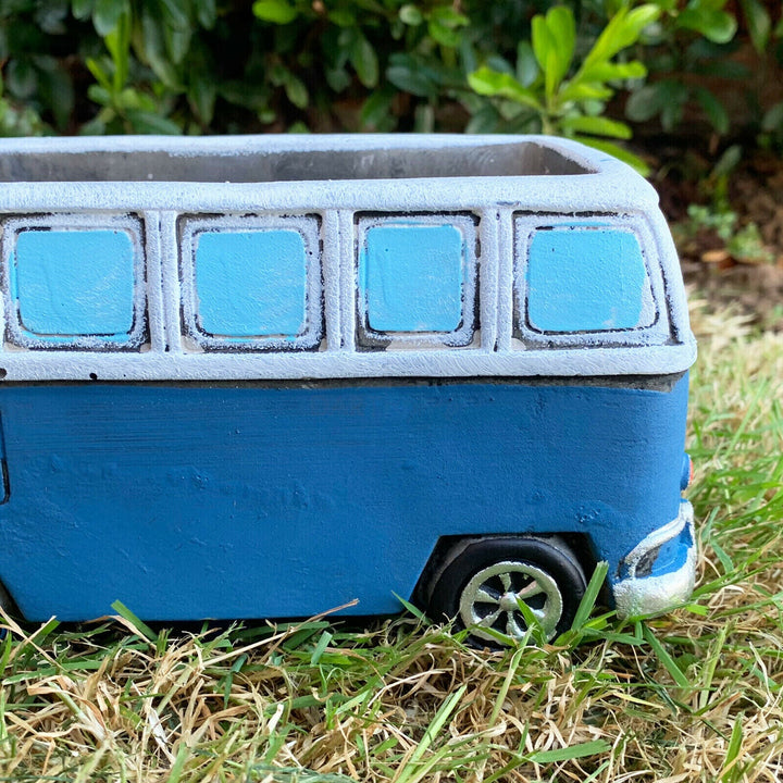 Blue Cement Campervan Planter 21cm