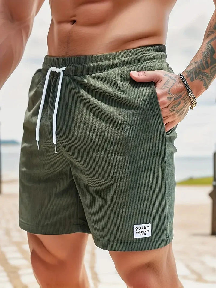Men's Cotton-Look Corduroy Summer Shorts