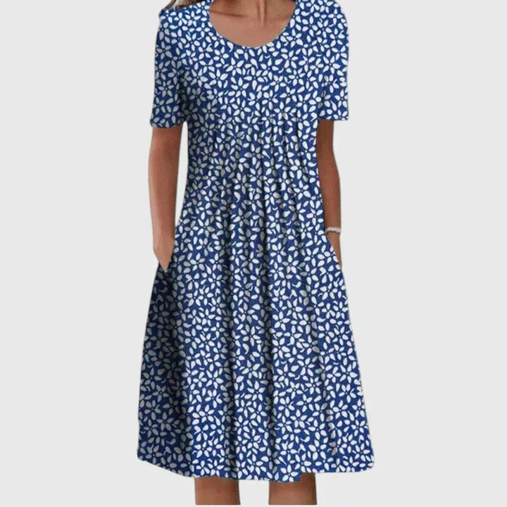 Elegant Tummy-Concealing Floral Dress