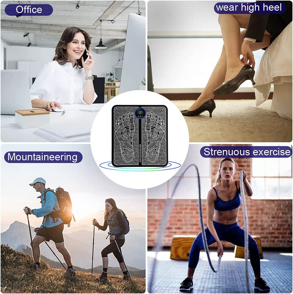 EMS Foot Massager | Improved Blood Circulation & Muscle Recovery - Acupressure with 6 Modes and 9 Intensity Levels
