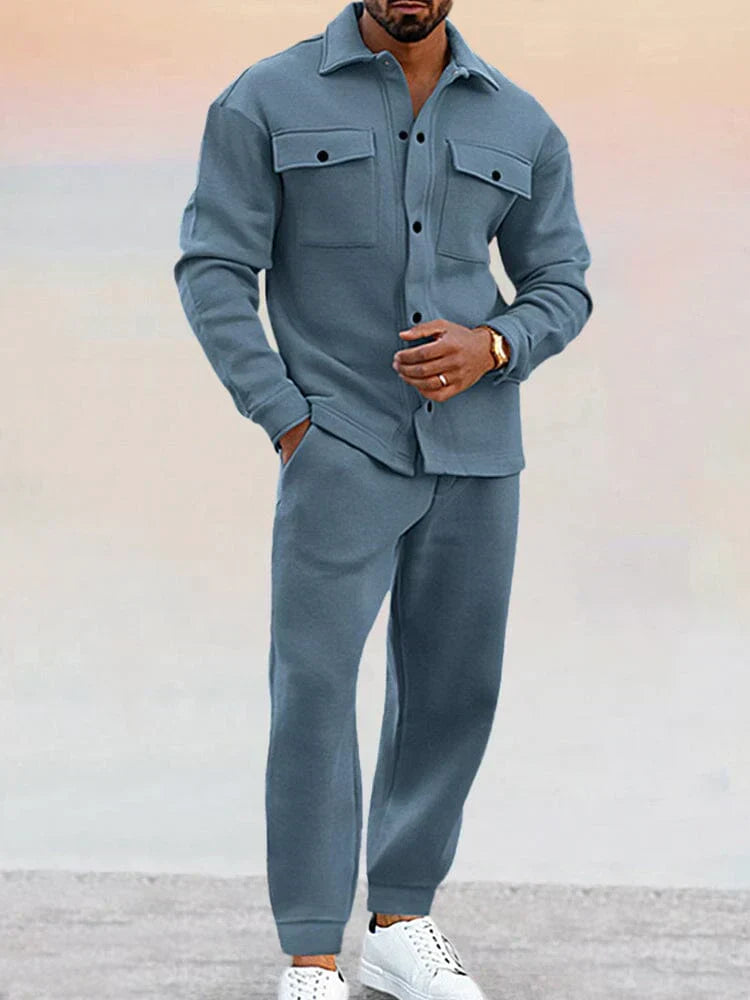 Men's Casual Two-Piece Set Stylish Shirt And Trousers