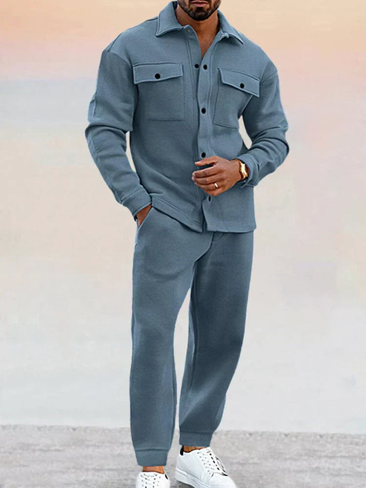 Men's Casual Two-Piece Set Stylish Shirt And Trousers