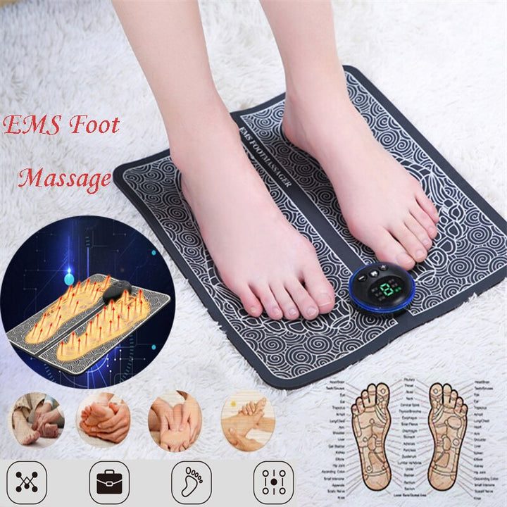 EMS Foot Massager | Improved Blood Circulation & Muscle Recovery - Acupressure with 6 Modes and 9 Intensity Levels