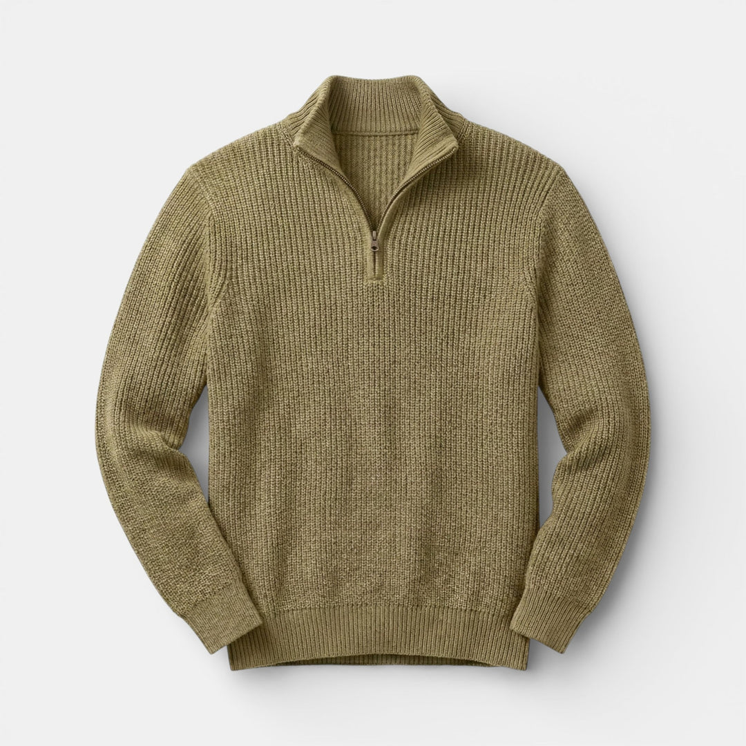 Men’s Timeless Half Zip Knit Sweater Classic Elegance