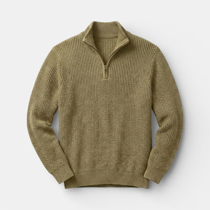 Men’s Timeless Half Zip Knit Sweater Classic Elegance