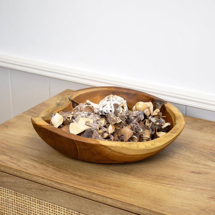 Rustic Teak Wood Table Bowl