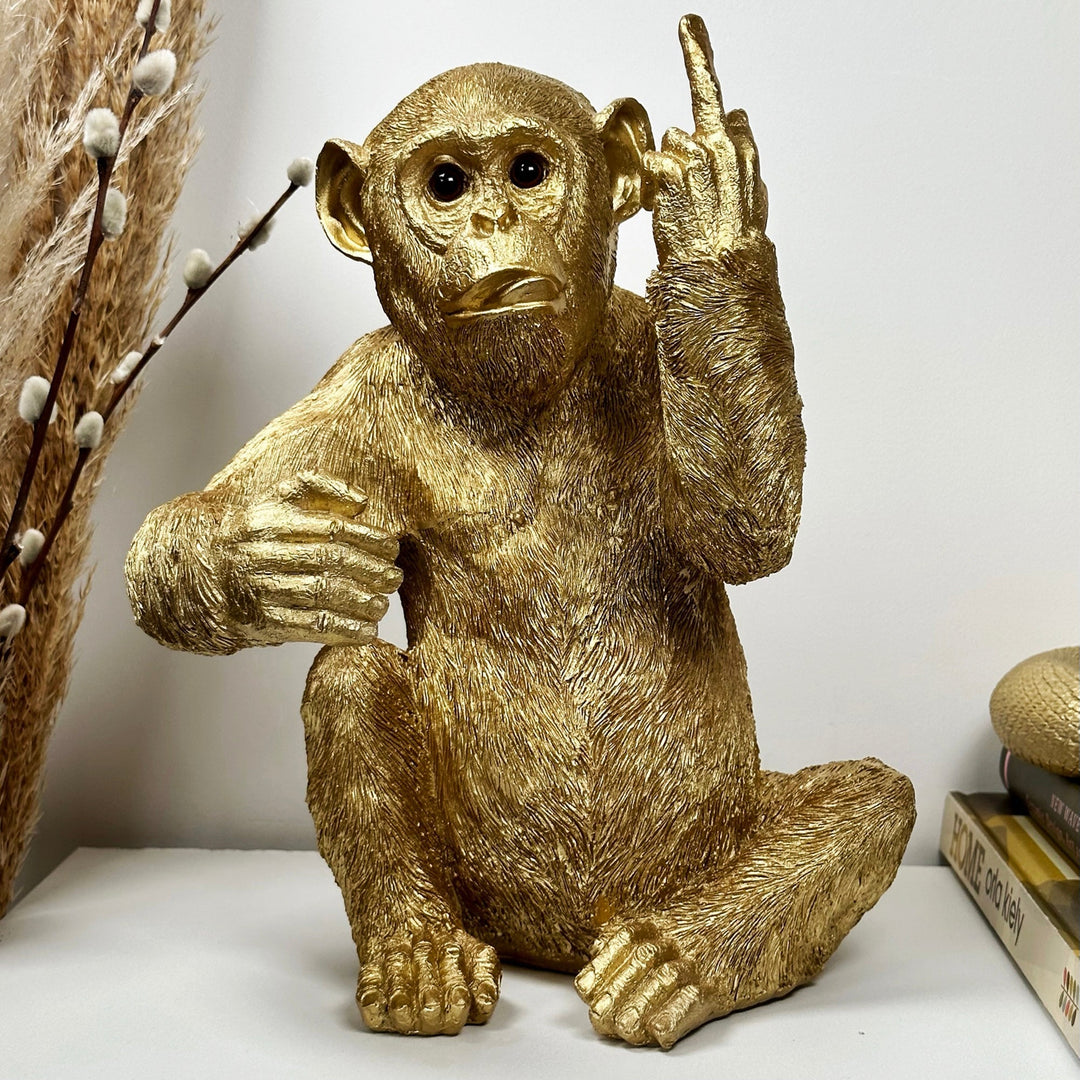 Gold Up Yours Monkey Wine Bottle Holder