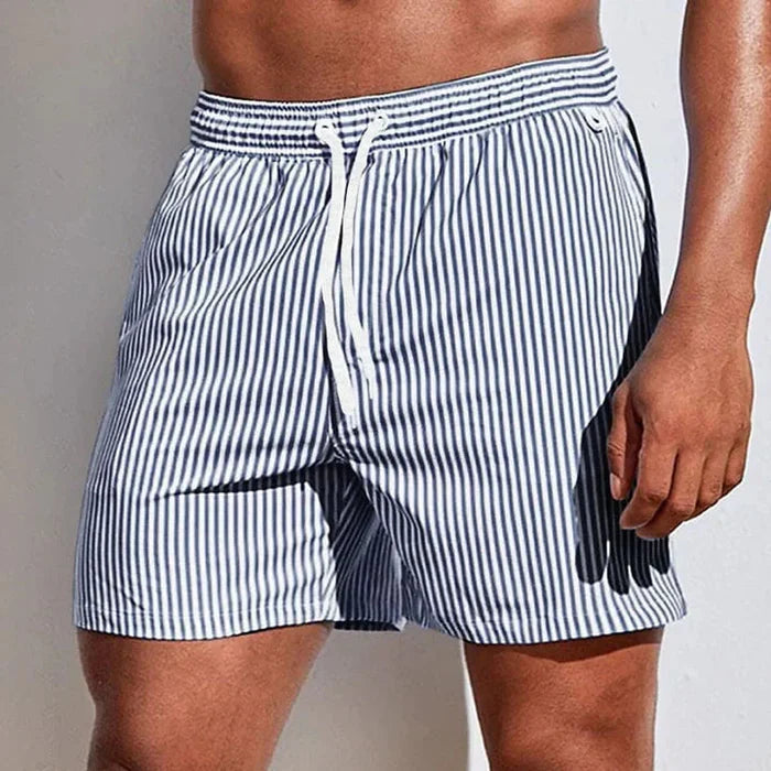 Men’s Striped Mid-Length Swim Shorts