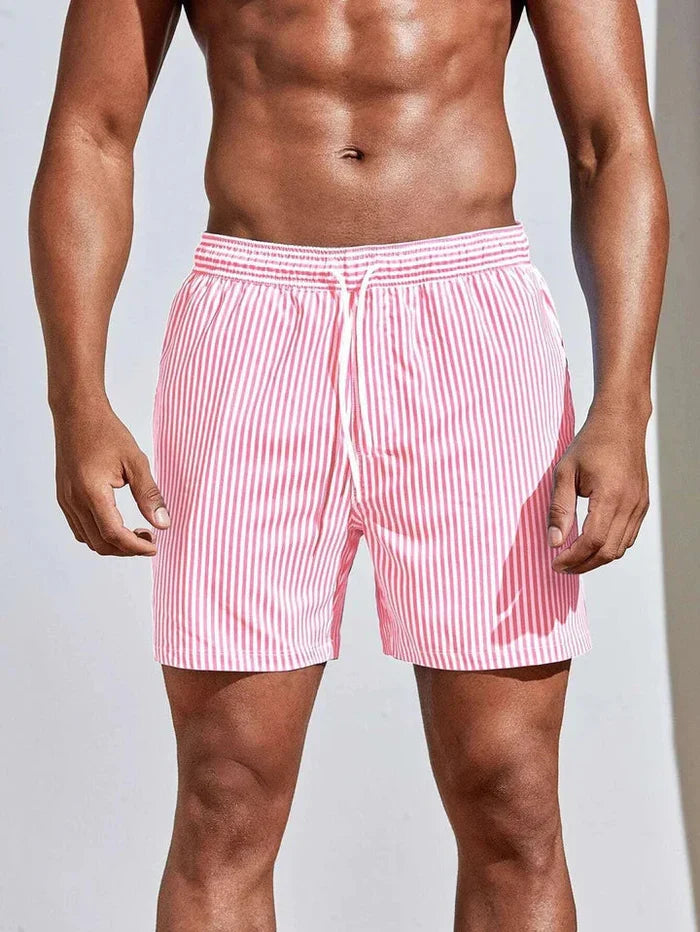 Men’s Striped Mid-Length Swim Shorts