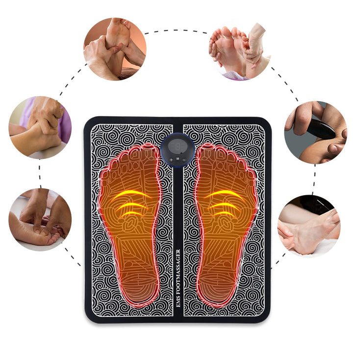 EMS Foot Massager | Improved Blood Circulation & Muscle Recovery - Acupressure with 6 Modes and 9 Intensity Levels