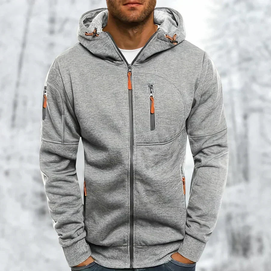 Men's Zip-Up Hoodie Jacket | Regular Fit Hooded Sweatshirt | Soft Fleece Lined Layer | Casual Travel Everyday Wear