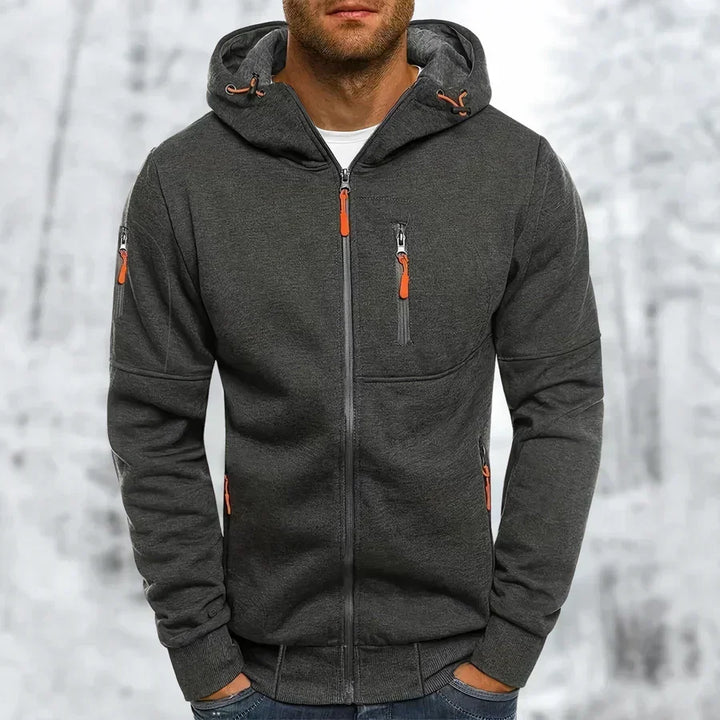 Men's Zip-Up Hoodie Jacket | Regular Fit Hooded Sweatshirt | Soft Fleece Lined Layer | Casual Travel Everyday Wear