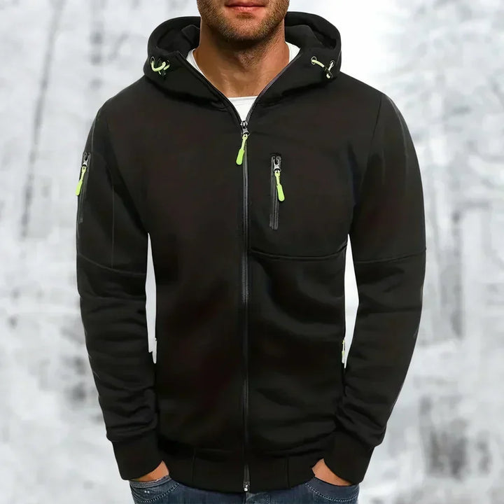Men's Zip-Up Hoodie Jacket | Regular Fit Hooded Sweatshirt | Soft Fleece Lined Layer | Casual Travel Everyday Wear