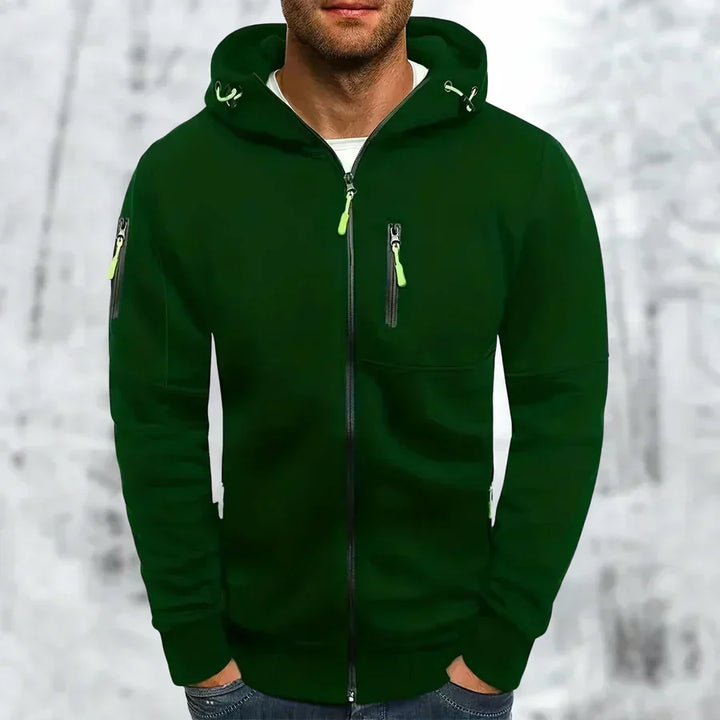 Men's Zip-Up Hoodie Jacket | Regular Fit Hooded Sweatshirt | Soft Fleece Lined Layer | Casual Travel Everyday Wear