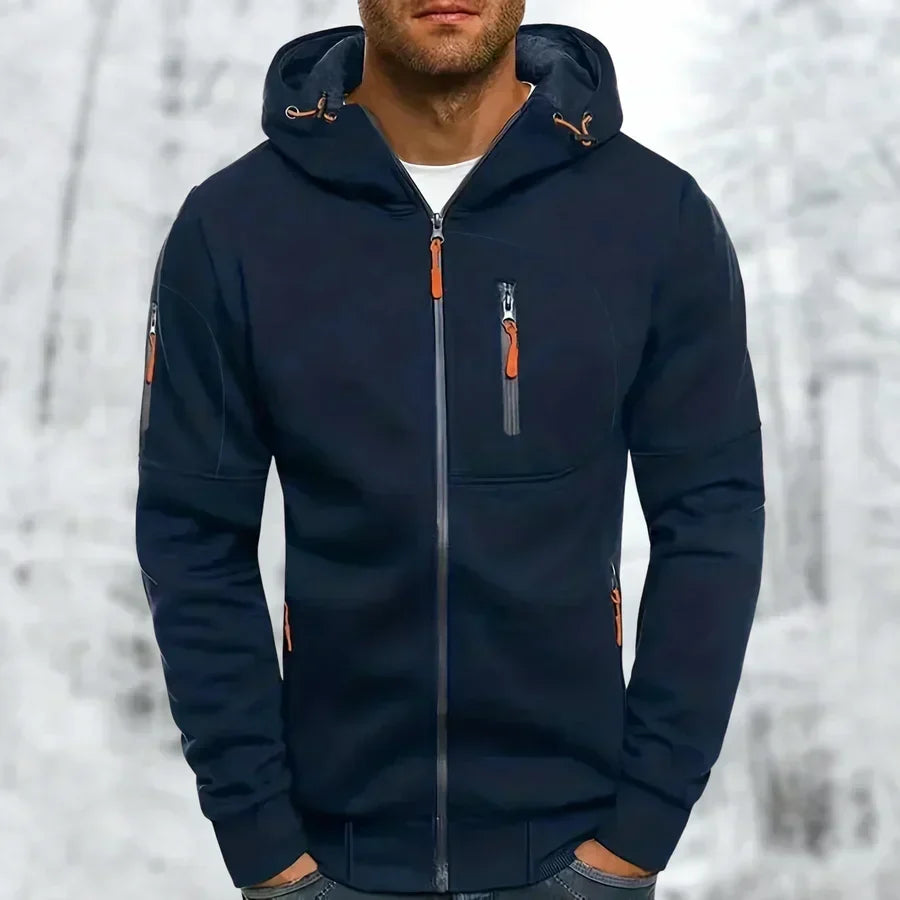 Men's Zip-Up Hoodie Jacket | Regular Fit Hooded Sweatshirt | Soft Fleece Lined Layer | Casual Travel Everyday Wear
