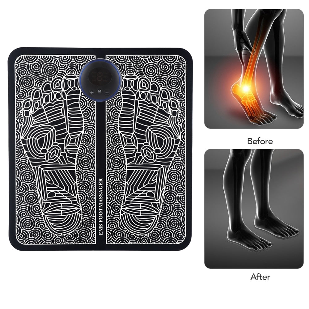 EMS Foot Massager | Improved Blood Circulation & Muscle Recovery - Acupressure with 6 Modes and 9 Intensity Levels