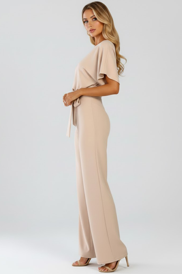 Women’s Jumpsuit with Belt and Wide Legs