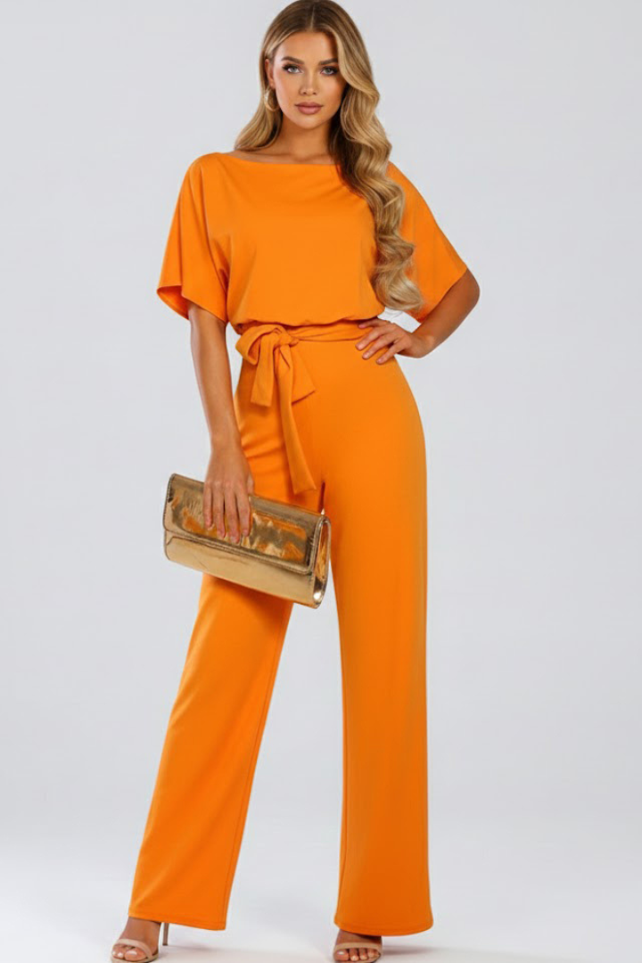 Women’s Jumpsuit with Belt and Wide Legs