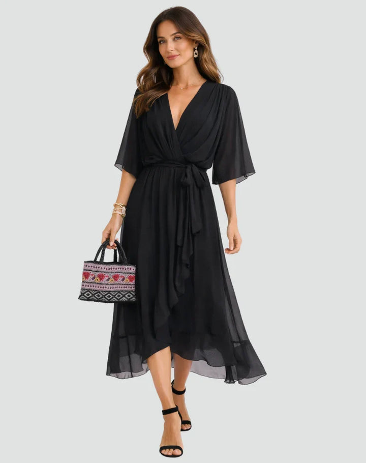 Women’s Tie-Waist Wrap Maxi Dress