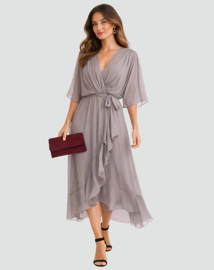 Women’s Tie-Waist Wrap Maxi Dress