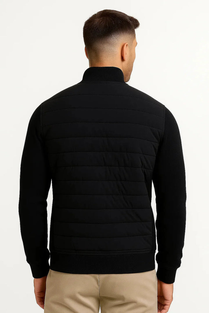 Men's Hybrid Padded Jacket with Knitted Sleeves