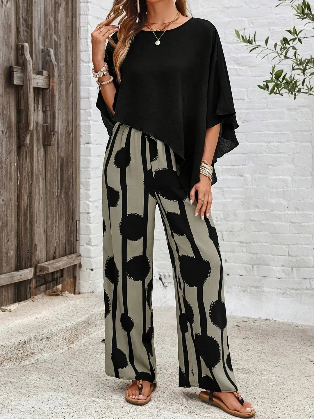 Comfortable Elastic Waist Two-Piece Set