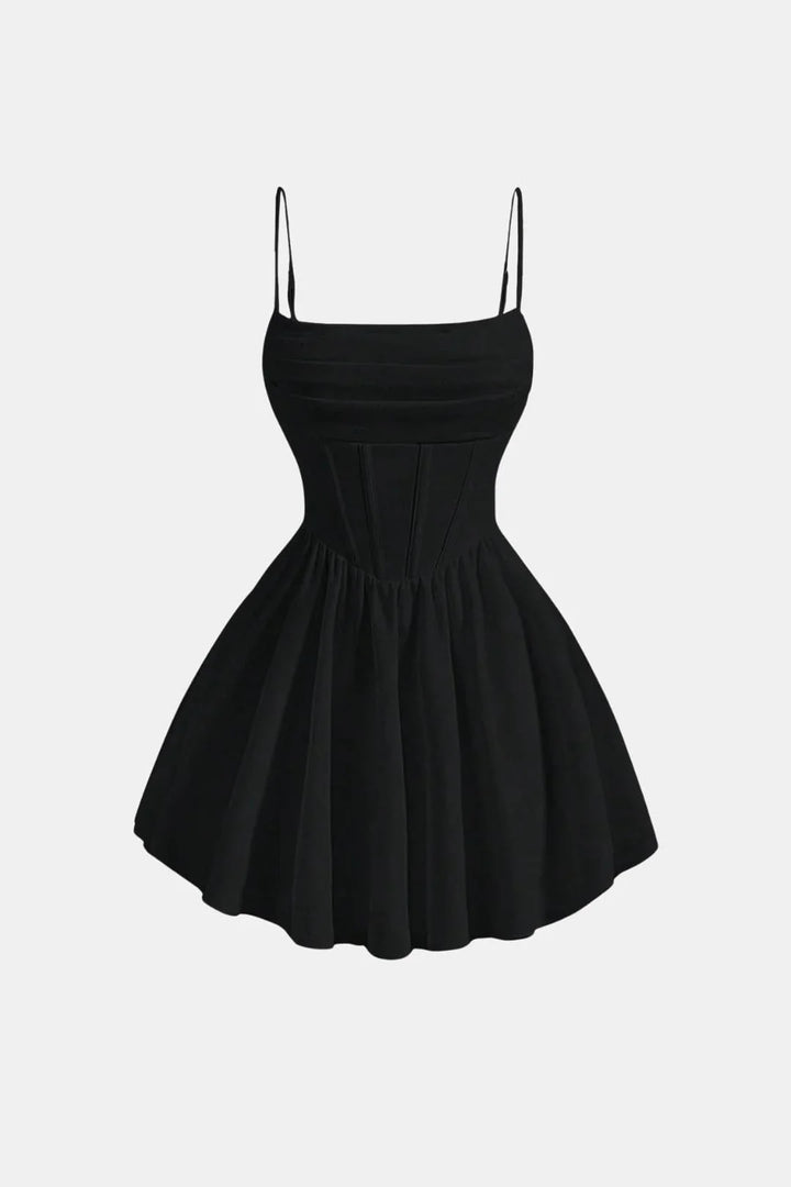 Women's Corset Mini Cocktail Dress | Ruched Bodycon Silhouette | Spaghetti Strap Party Dress | Evening Wedding Guest Occasion Wear
