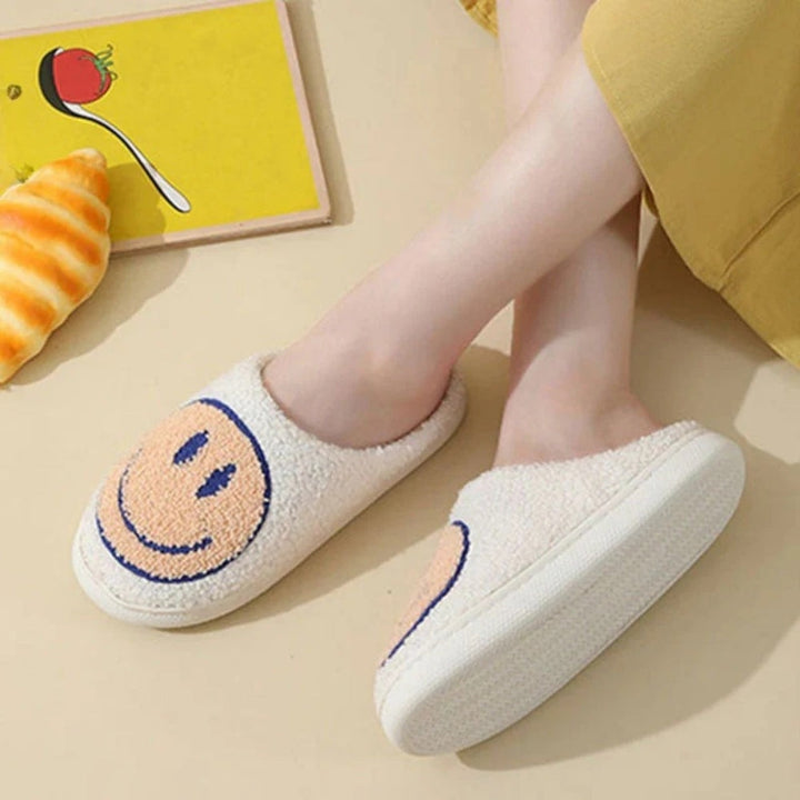 Smiley Design Slippers – Padded House Slippers for Home