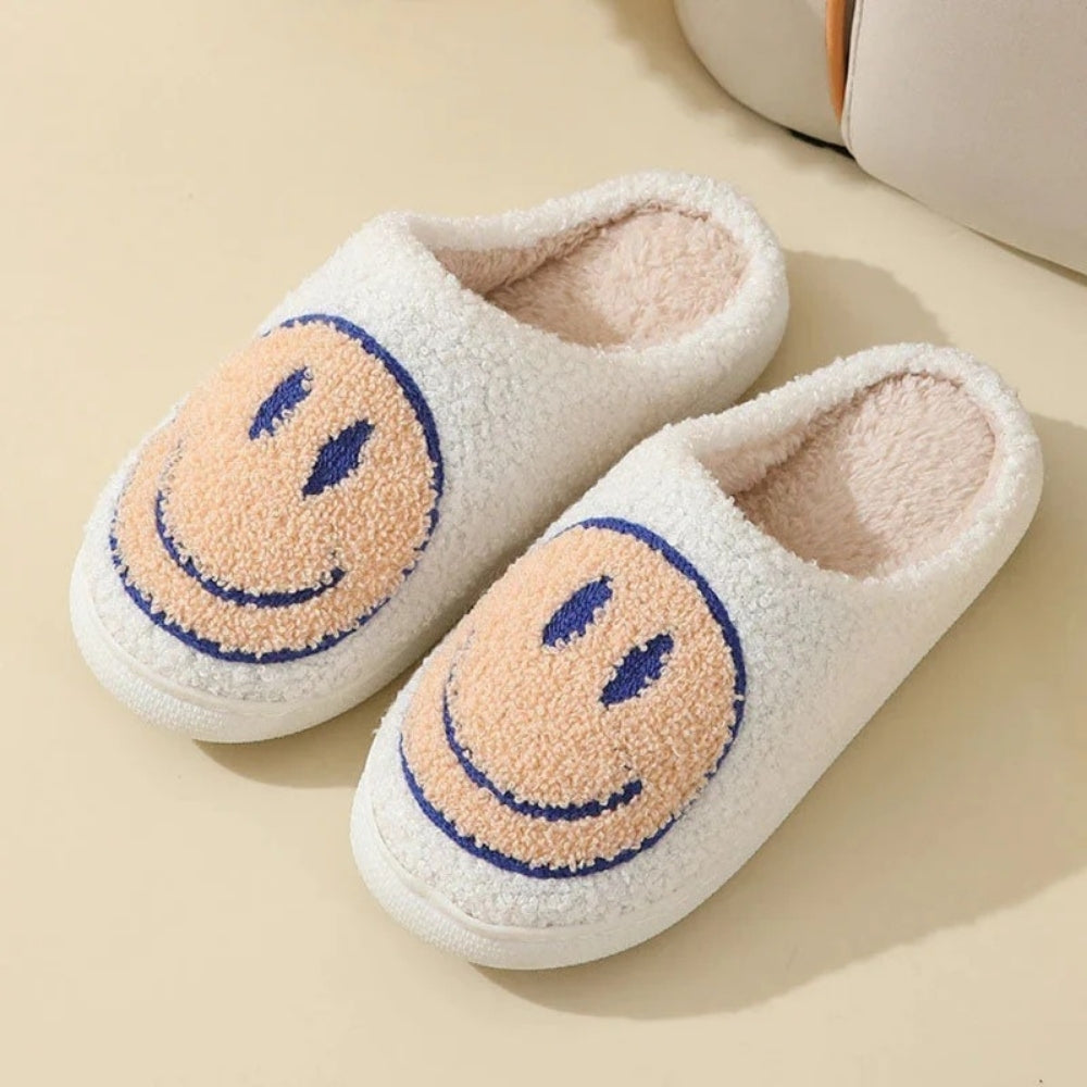 Smiley Design Slippers – Padded House Slippers for Home