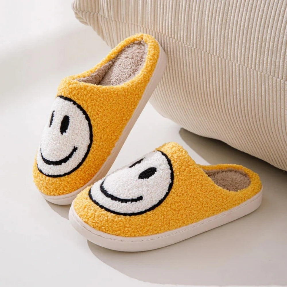 Smiley Design Slippers – Padded House Slippers for Home