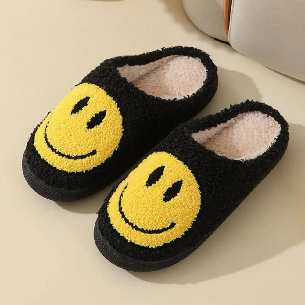 Smiley Design Slippers – Padded House Slippers for Home