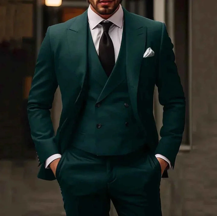 Men's Three Piece Suit Set | Regular Tailored Fit | Jacket Vest & Trousers | Business Wedding Formal Occasion Wear