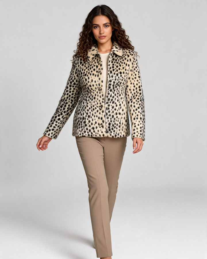 Leopard Faux Fur Jacket - Alessia