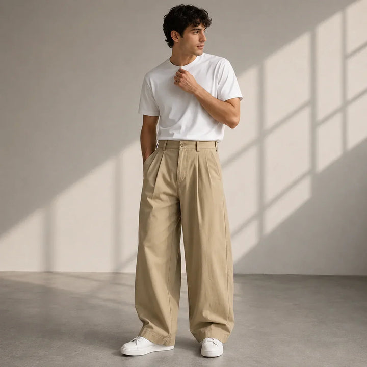 Modern Men's Wide Leg Casual Trousers