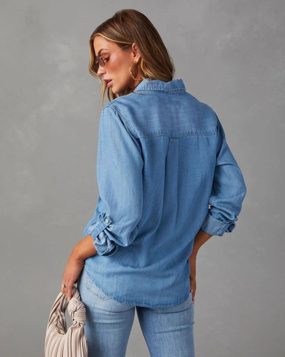 Klassisches Jeanshemd Damen - Cecile LavelleHellblau