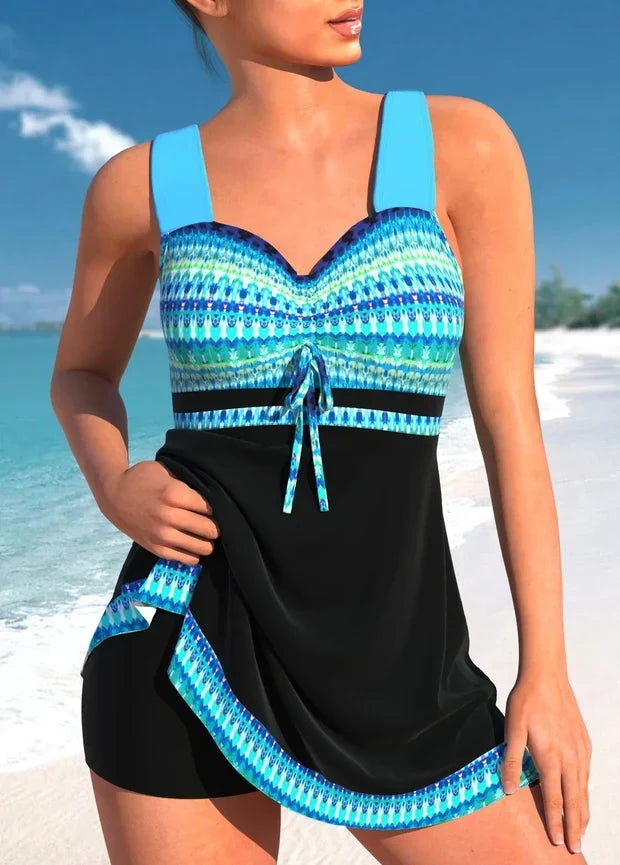 Women's Tankini Swimwear Set | Tummy Control Two Piece Swimsuit | Adjustable Strap Swim Top | Beach Holiday Pool Wear